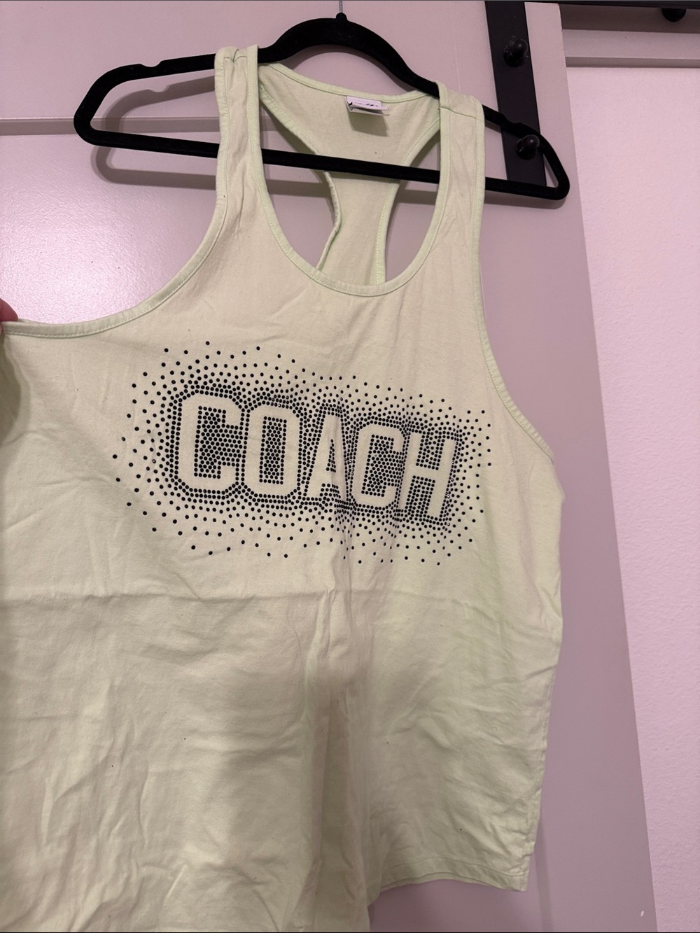 Varsity Light Green COACH Tank Top